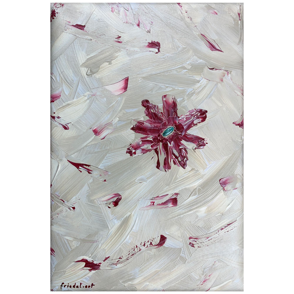 Turquoise and acrylic on canvas