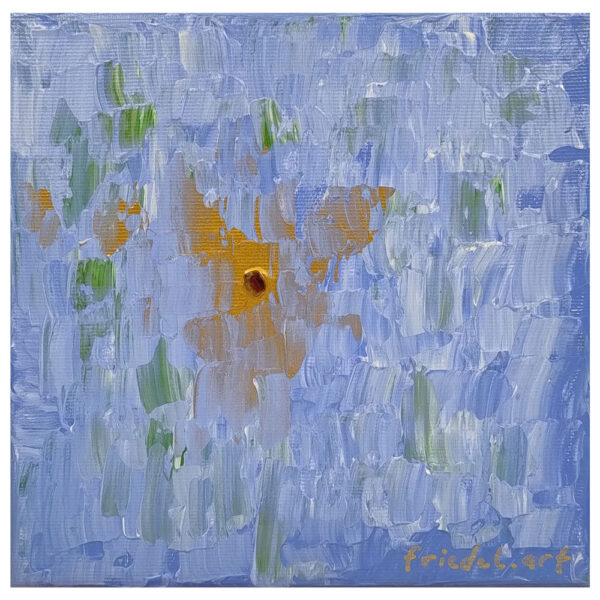 Handgemaltes Acrylbild mit Turmalinscheibe