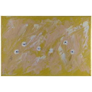 Blue spinel and acrylic on canvas