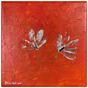 Tourmaline (schorl) and acrylic on canvas