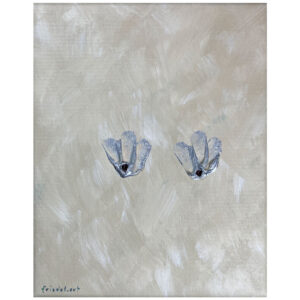 Red spinel and acrylic on canvas